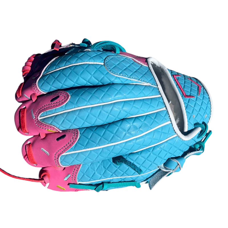 Custom Ballgloves Youth 11” Ice Cream Baseball Glove Pink Baby Blue I-Web