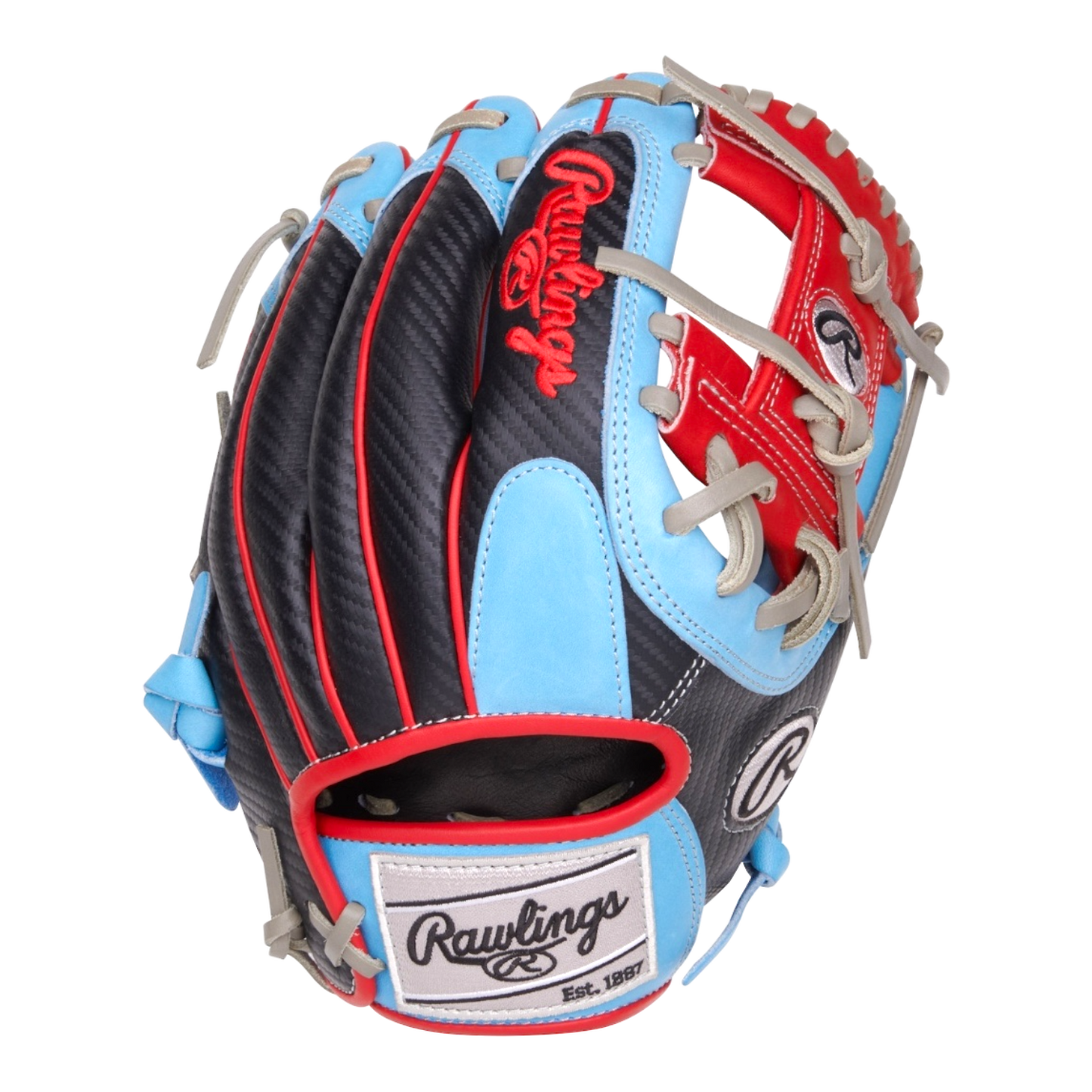 Rawlings Heart of the Hide 11.5" I-Web Baby Blue Red Black Baseball Glove PROR204-2CBS