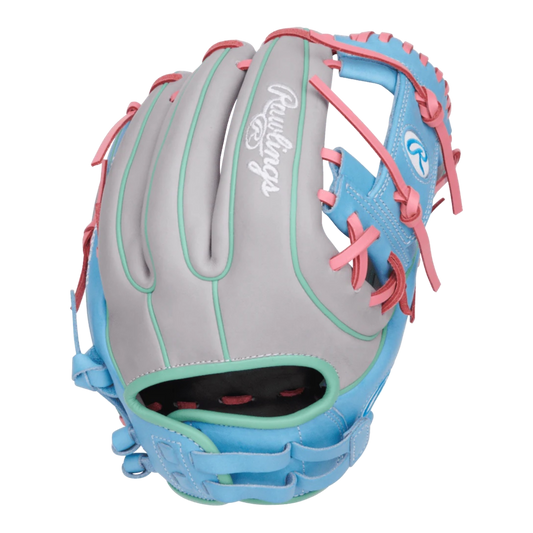 Rawlings Heart of the Hide 12" Pink Aqua Gray Softball Glove - PRO716SB-2GCB