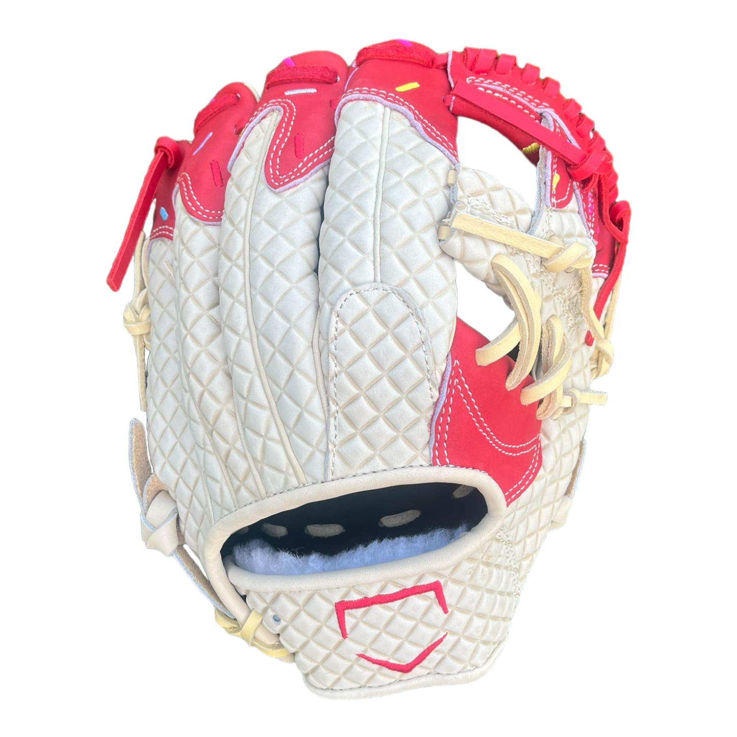 Custom Ballgloves Red Ice Cream Baseball Glove 11.5” I-Web Infield