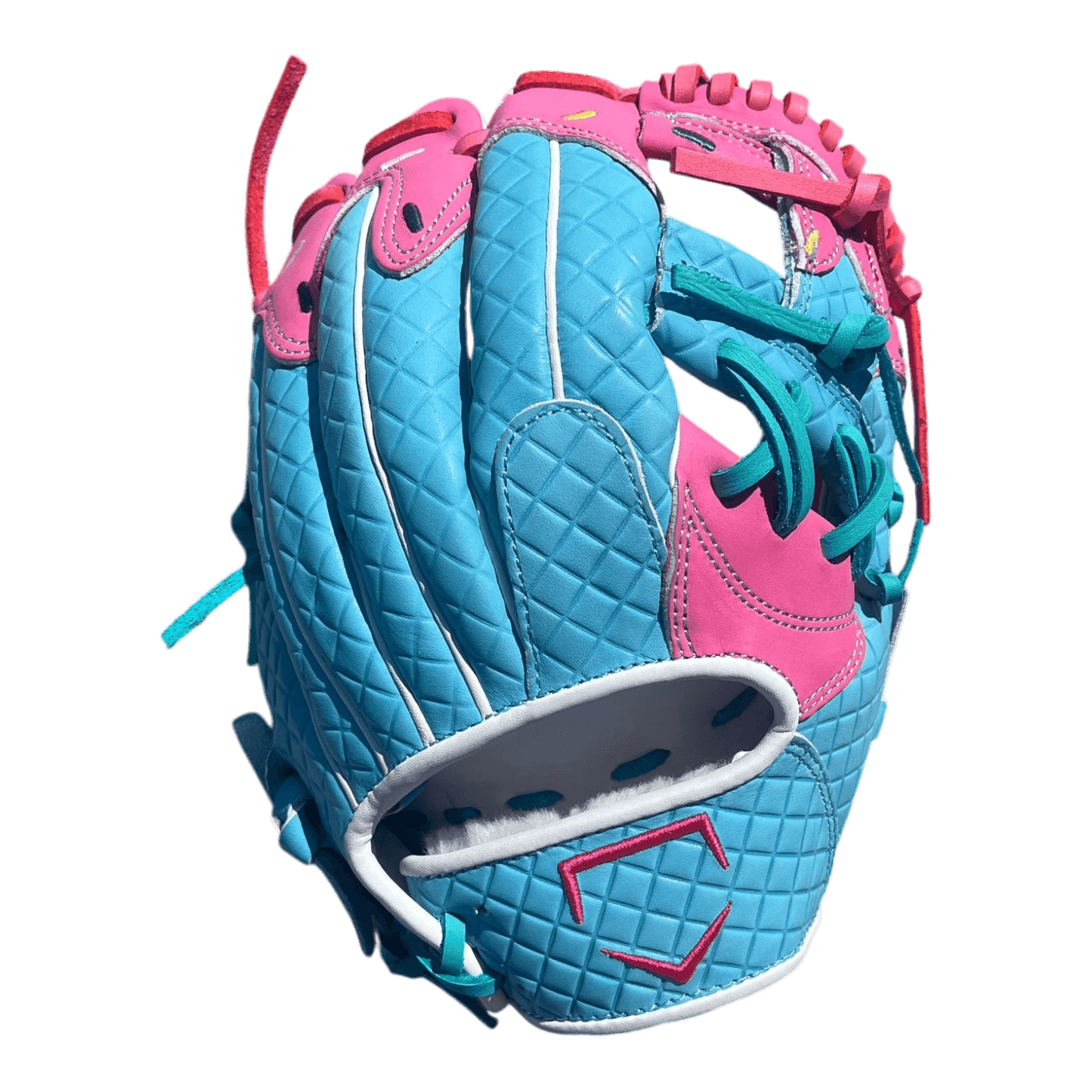 Custom Ballgloves Baby Blue Pink Ice Cream Glove 11.5” I-Web