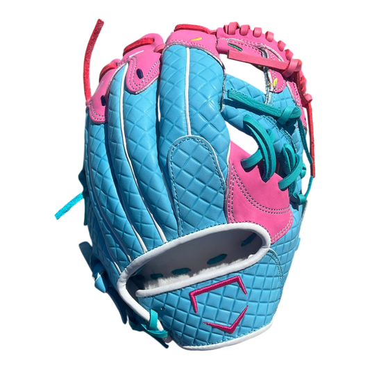 Custom Ballgloves Baby Blue Pink Ice Cream Glove 11.5” I-Web