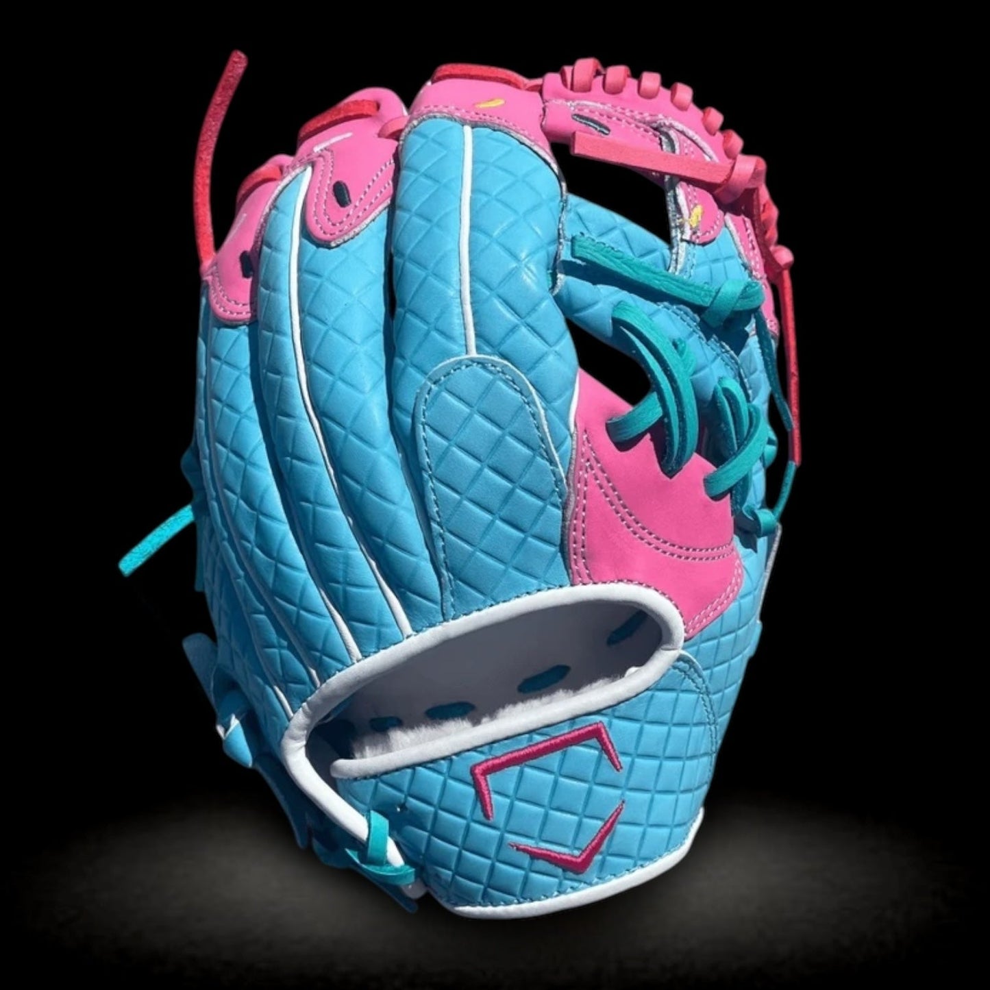 Custom Ballgloves Youth 11” Ice Cream Baseball Glove Pink Baby Blue I-Web