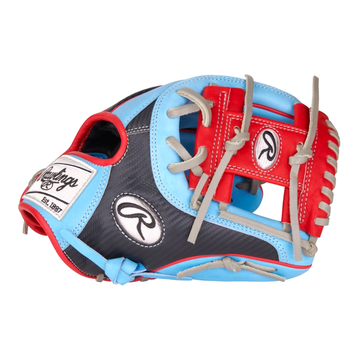 Rawlings Heart of the Hide 11.5" I-Web Baby Blue Red Black Baseball Glove PROR204-2CBS