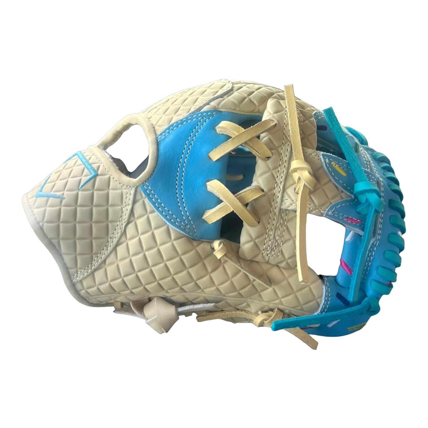 Custom Ballgloves Baby Blue Ice Cream Baseball Glove 11.5” I-Web Infield