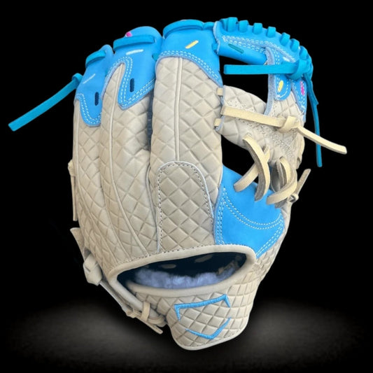 Custom Ballgloves Baby Blue Ice Cream Baseball Glove 11.5” I-Web Infield