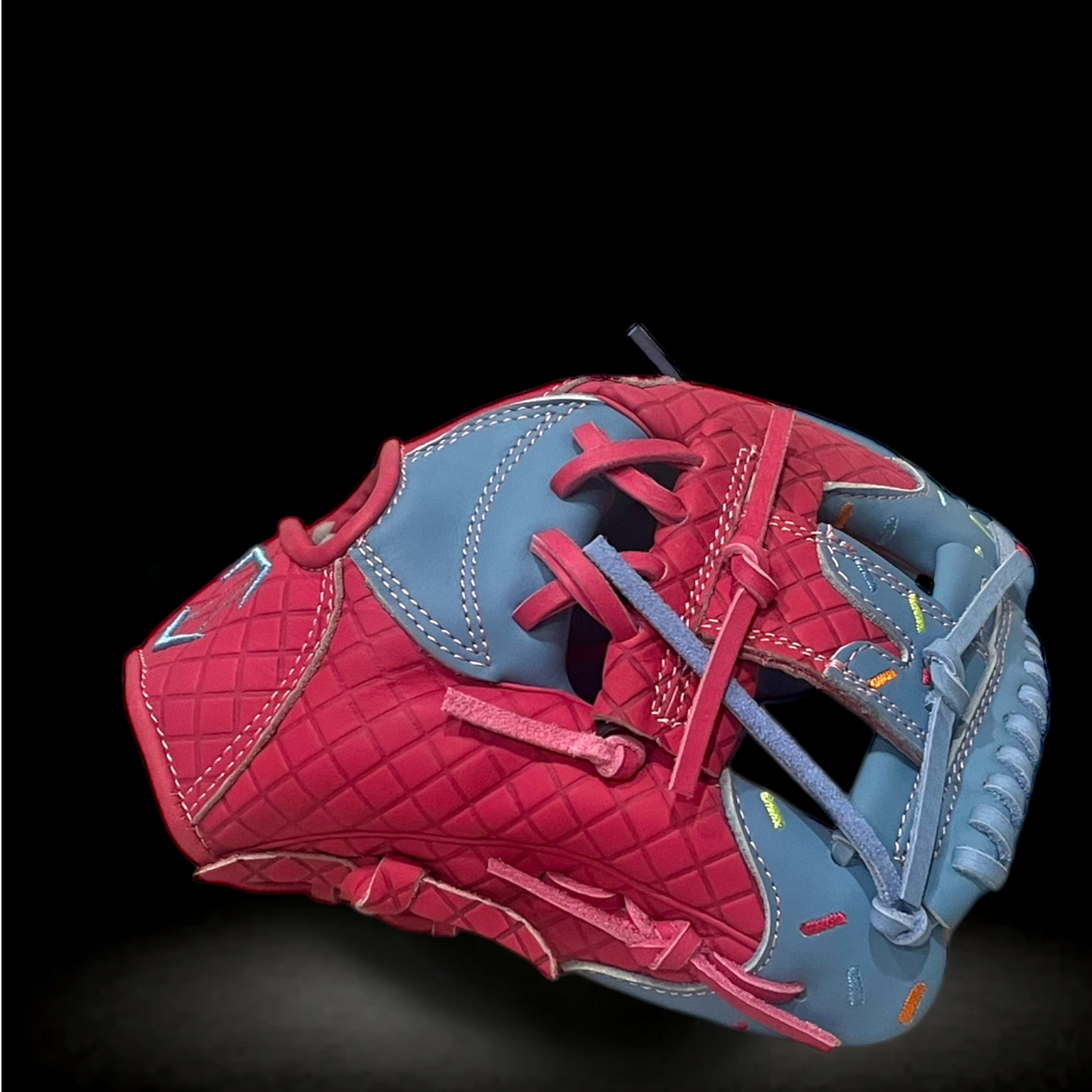 Custom Ballgloves Youth 11” Pink Cone Baby Blue Ice Cream Glove