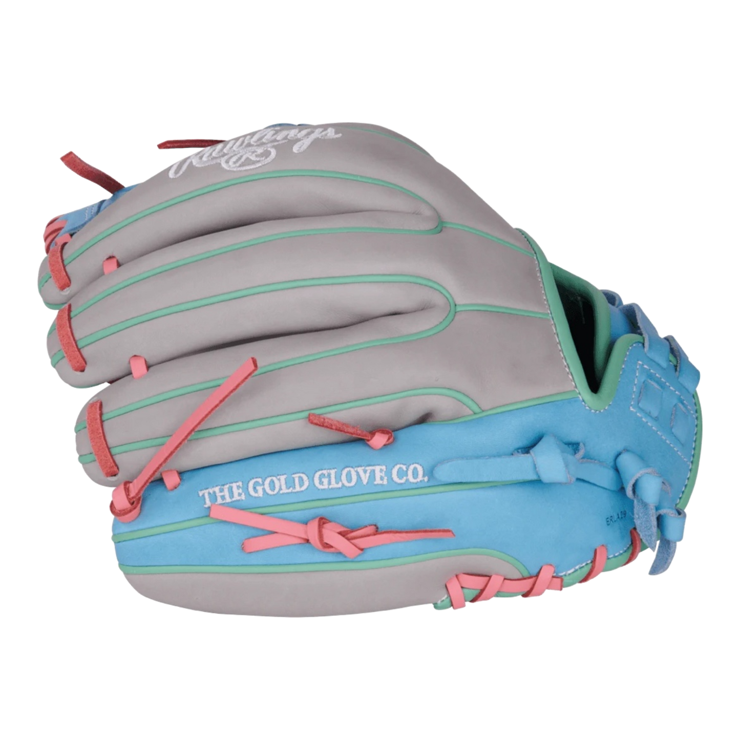 Rawlings Heart of the Hide 12" Pink Aqua Gray Softball Glove - PRO716SB-2GCB