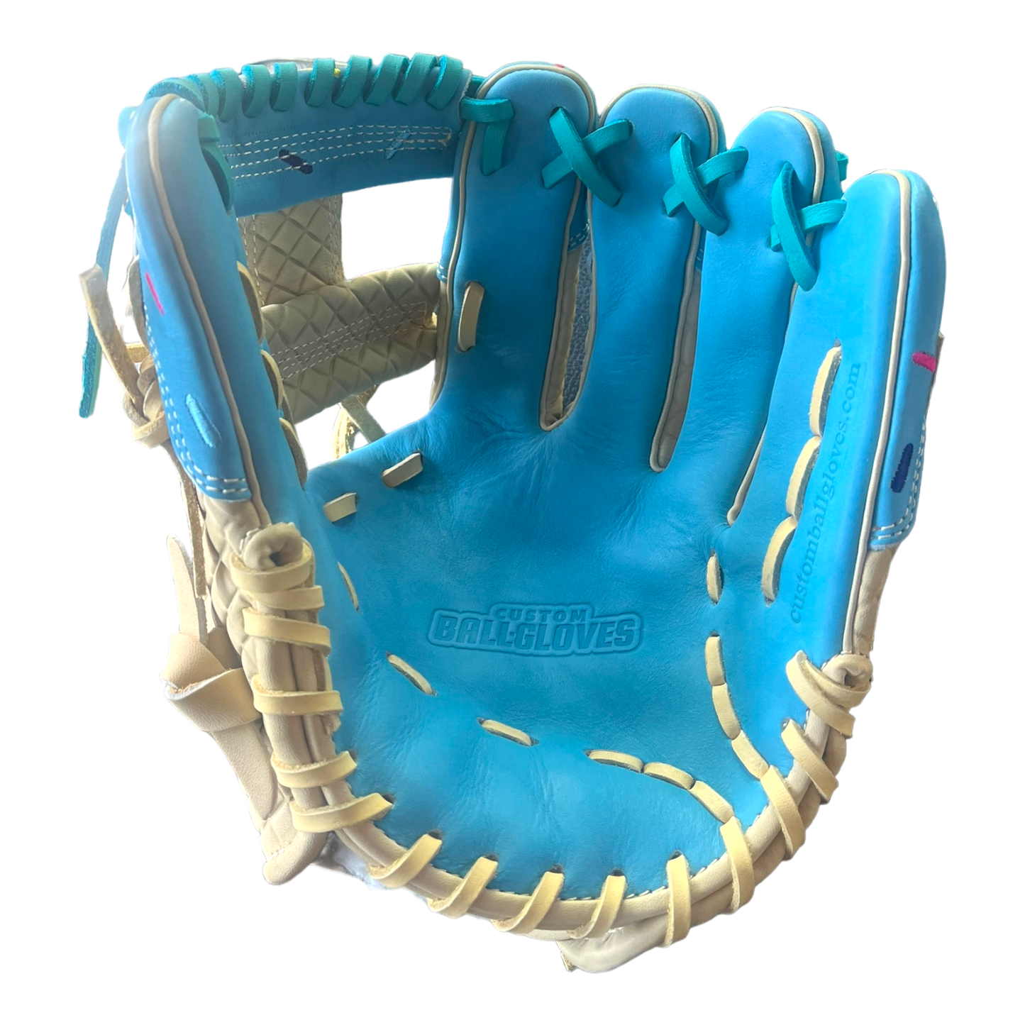 Custom Ballgloves Youth 11” Ice Cream Baseball Glove Baby Blue I-Web