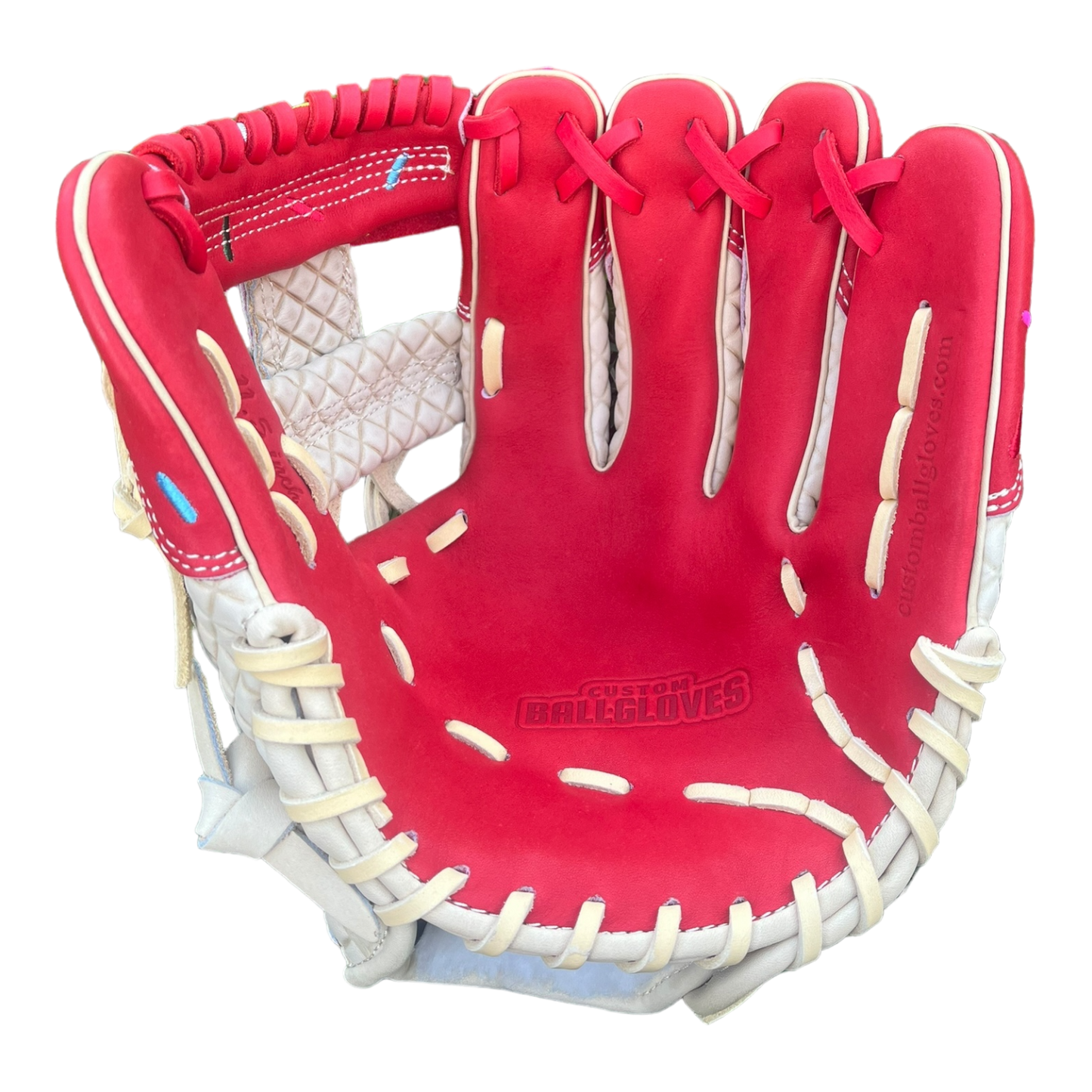 Custom Ballgloves Red Ice Cream Baseball Glove 11.5” I-Web Infield