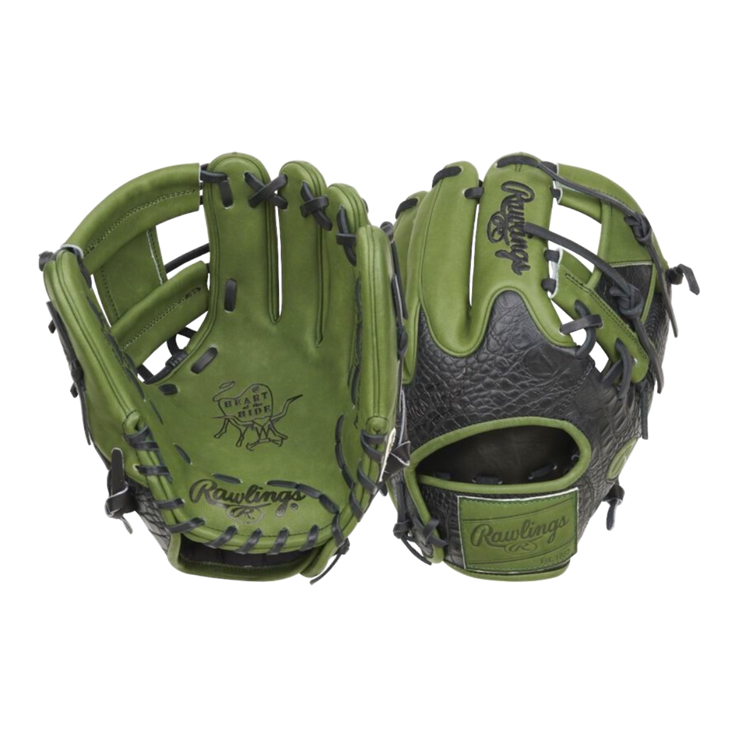 Rawlings Color Sync 8.0 PRO204W-2XMG  HOH 11.5” Croc Military Green I-Web Glove