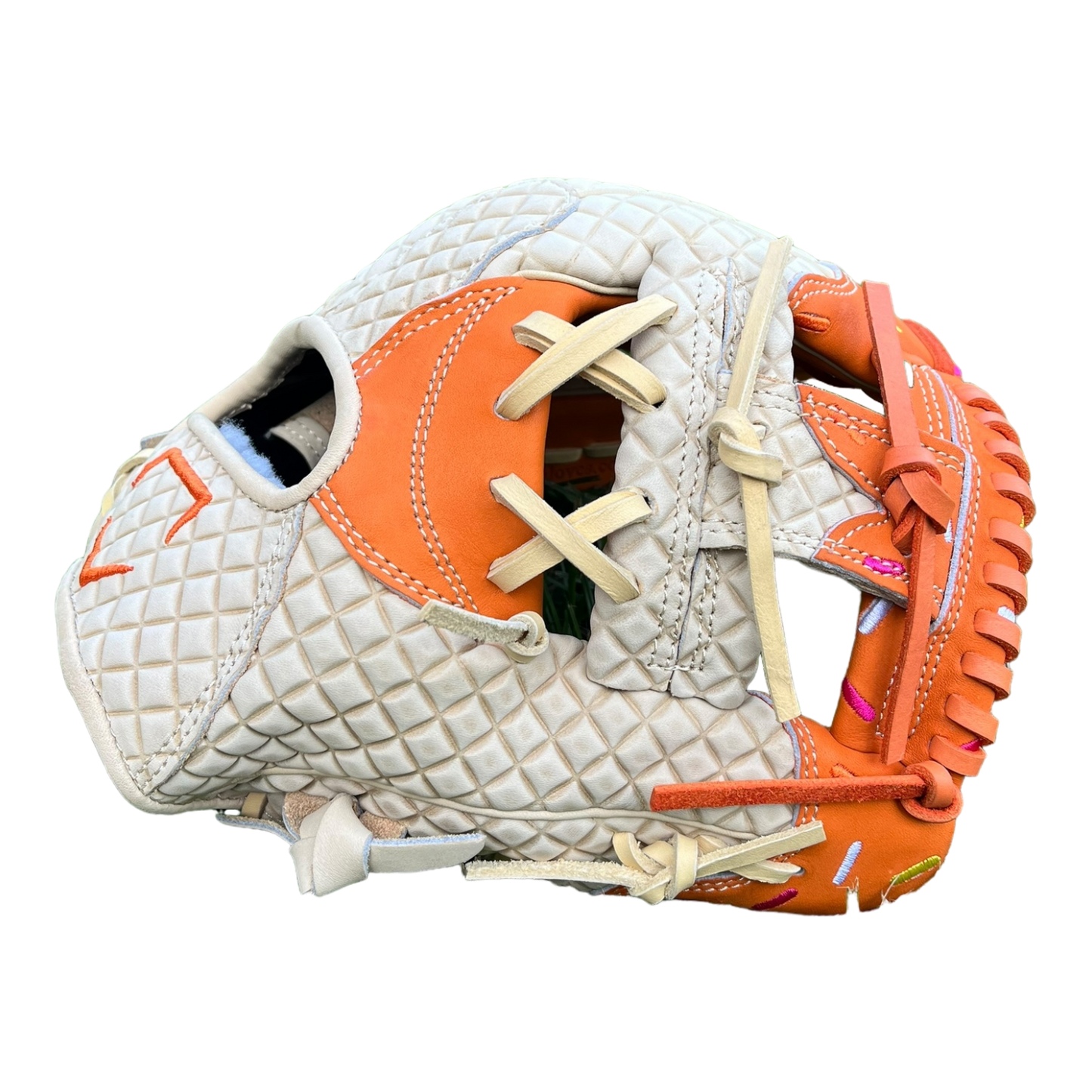 Custom Ballgloves Orange Ice Cream Baseball Glove 11.5” I-Web Infield