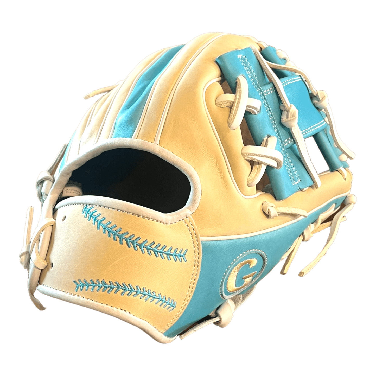 Grace Glove Co Custom 11.5” Baby Blue Blonde White I-Web Infield Glove