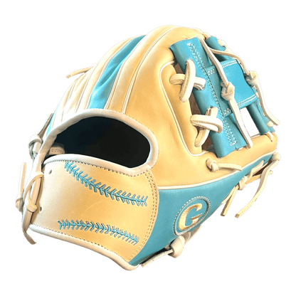 Grace Glove Co Custom 11.5” Baby Blue Blonde White I-Web Infield Glove