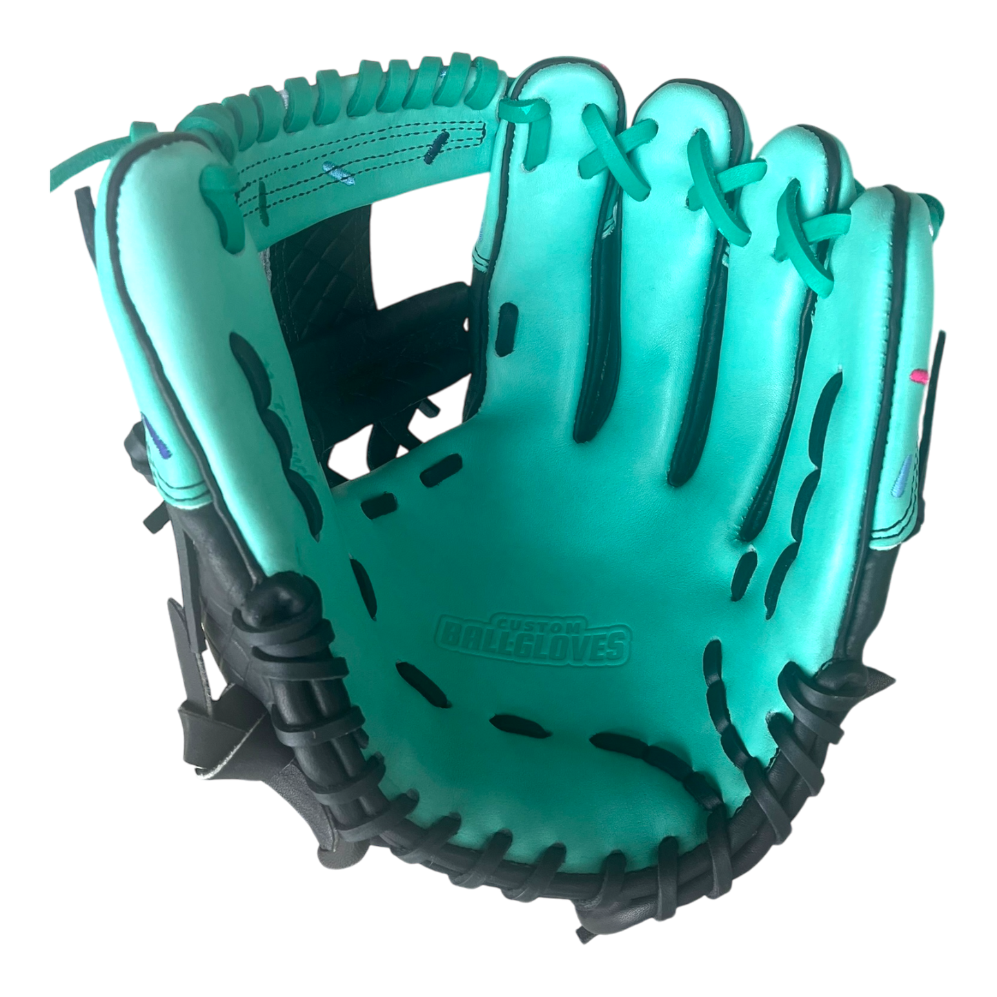 Custom Ballgloves Mint Black Ice Cream Baseball Glove 11.5” I-Web