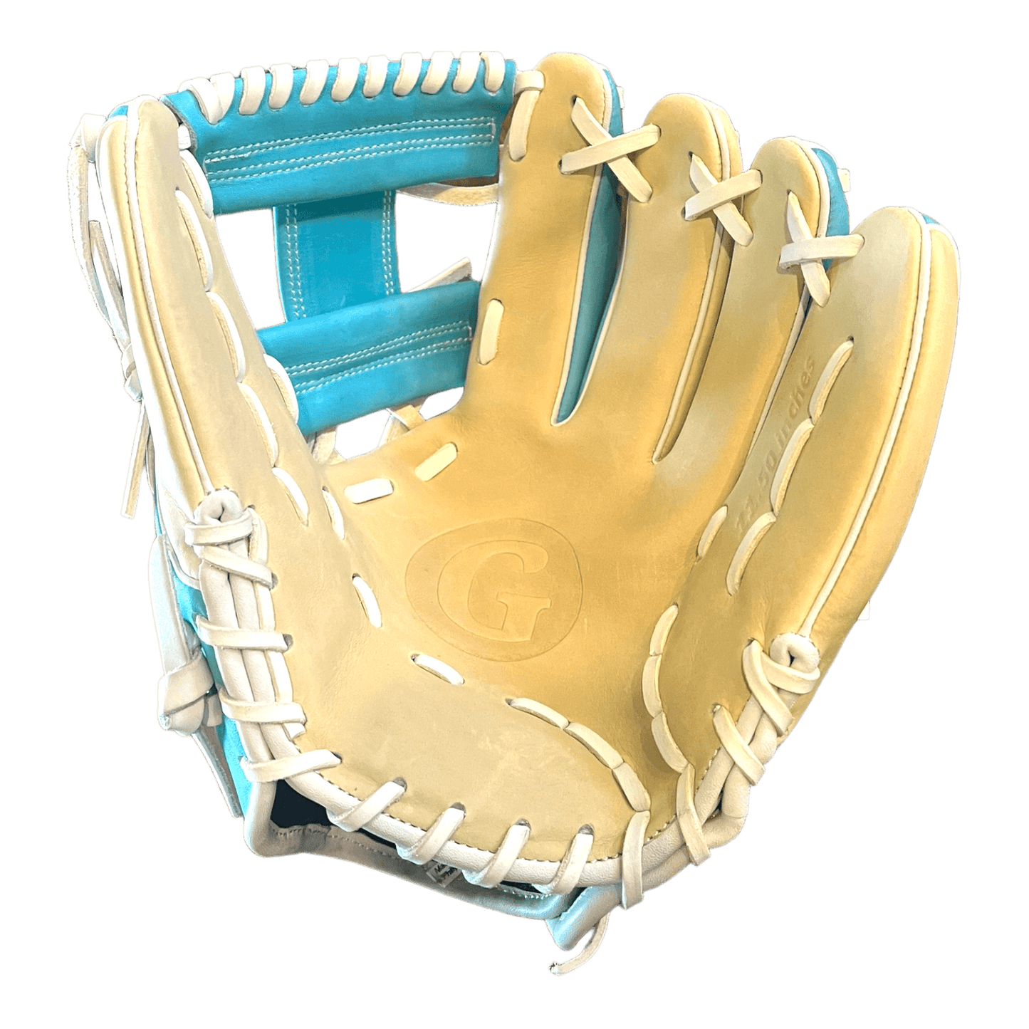 Grace Glove Co Custom 11.5” Baby Blue Blonde White I-Web Infield Glove