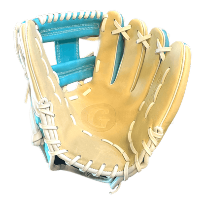 Grace Glove Co Custom 11.5” Baby Blue Blonde White I-Web Infield Glove