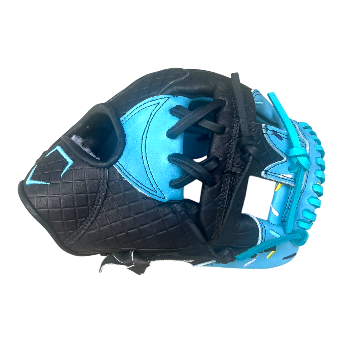 Custom Ballgloves Baby Blue Black Ice Cream Baseball Glove 11.5” I-Web