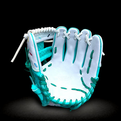 Custom Ballgloves Mint White Ice Cream Baseball Glove 11.5” I-Web Infield