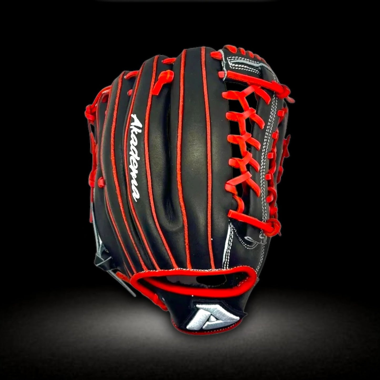 Akadema Torino Series 11.5” Inch Red Black Modified Trapeze Red Black Infield Pitcher Glove