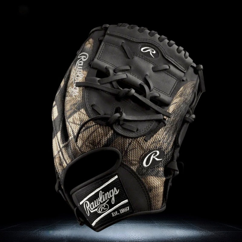 Rawlings Custom 11.75" Inch Two Piece Web Camouflage Speed Shell Black Heart of the Hide Pitcher Glove