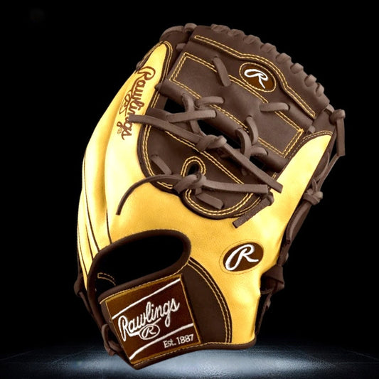 Rawlings Custom 11.75" Inch Two Piece Web Blonde Speed Shell Brown Heart of the Hide Pitcher Glove