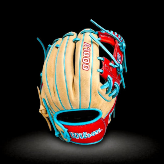 Wilson A1000 1786 11.5” Blonde Baby Blue Red Baseball Glove RHT