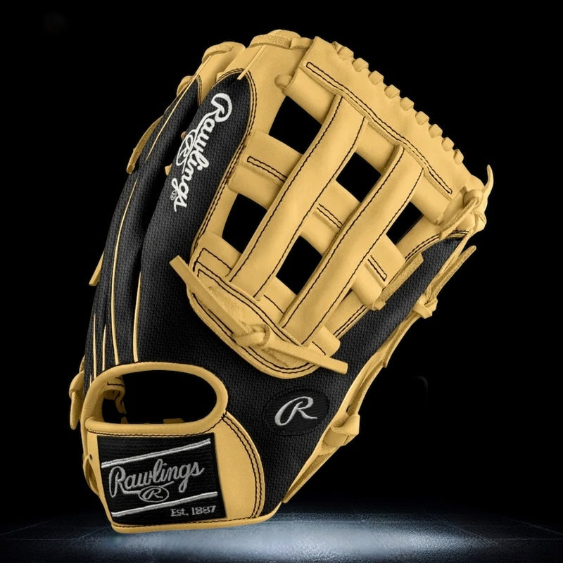 Rawlings Custom 12.75” H-Web Black Speed Shell Camel Heart of the Hide Outfield Glove