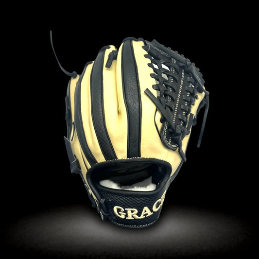 Grace Custom 11.5” Inch Modified Trapeze Black Snake Skin Blonde Infield Pitcher Glove