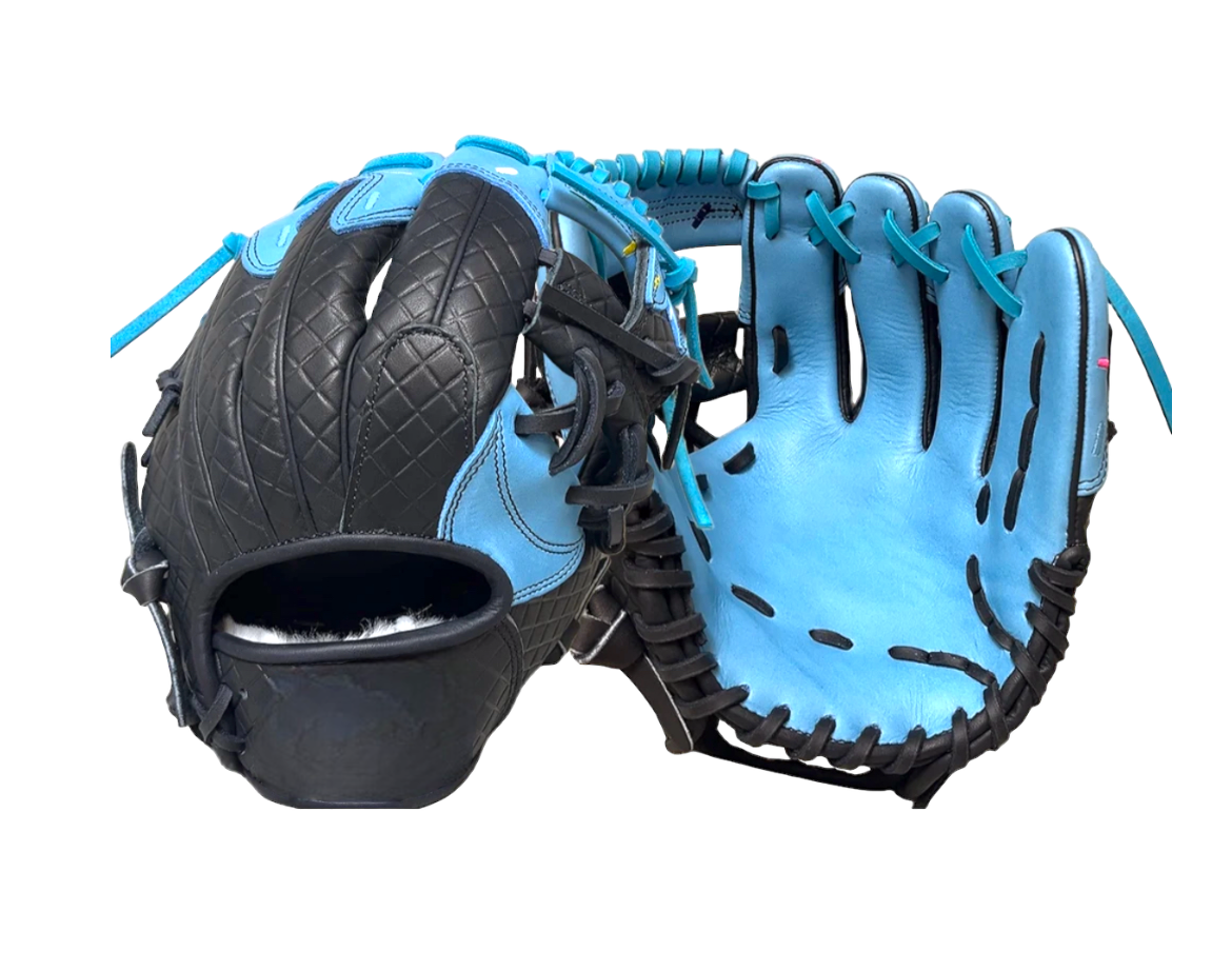 Custom Ballgloves Baby Blue Black Ice Cream Baseball Glove 11.5” I-Web