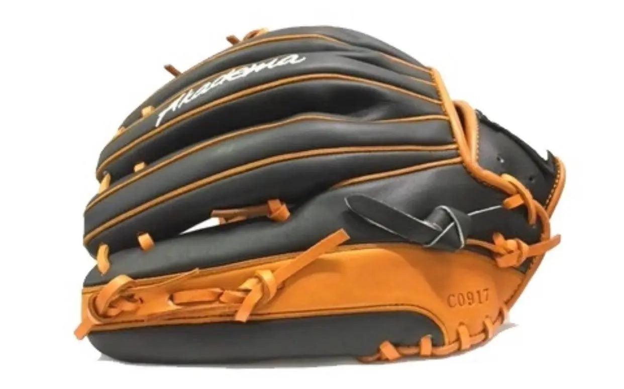 Akadema Torino Series 11.5” Inch Black Orange I Web Infielders Glove - CustomBallgloves.com