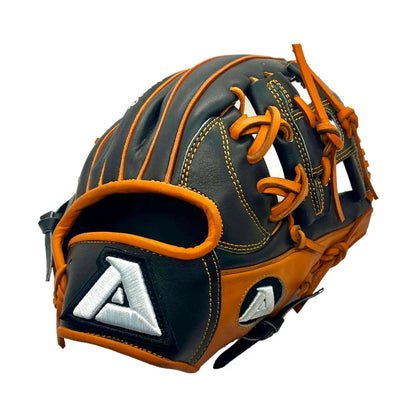 Akadema Torino Series 11.5” Inch Black Orange I Web Infielders Glove - CustomBallgloves.com