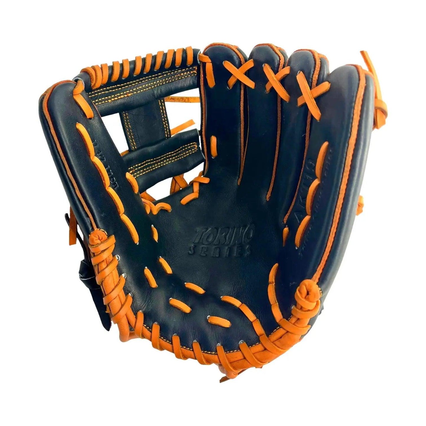 Akadema Torino Series 11.5” Inch Black Orange I Web Infielders Glove - CustomBallgloves.com