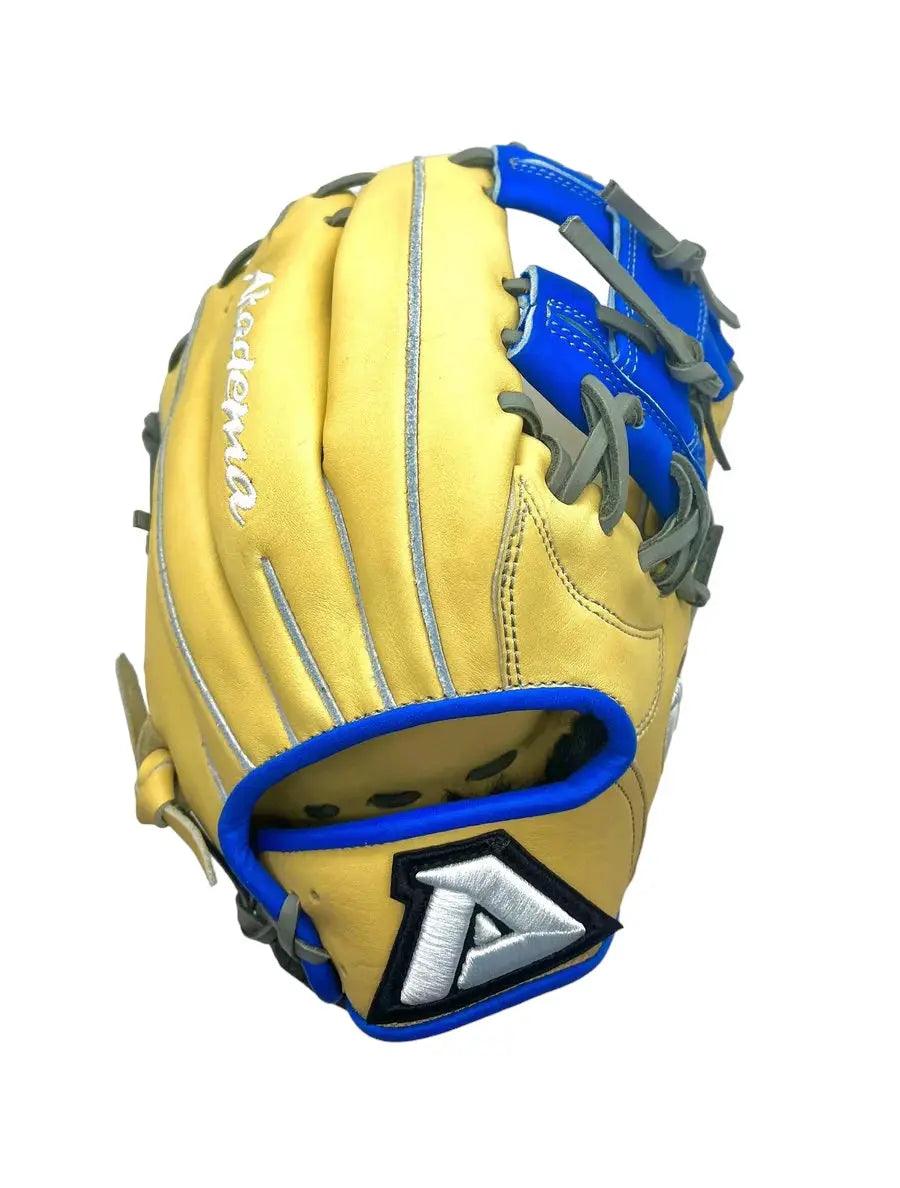 Akadema Torino Series 11.50” Inch I-Web Blonde Blue Gray Infielder Glove - CustomBallgloves.com