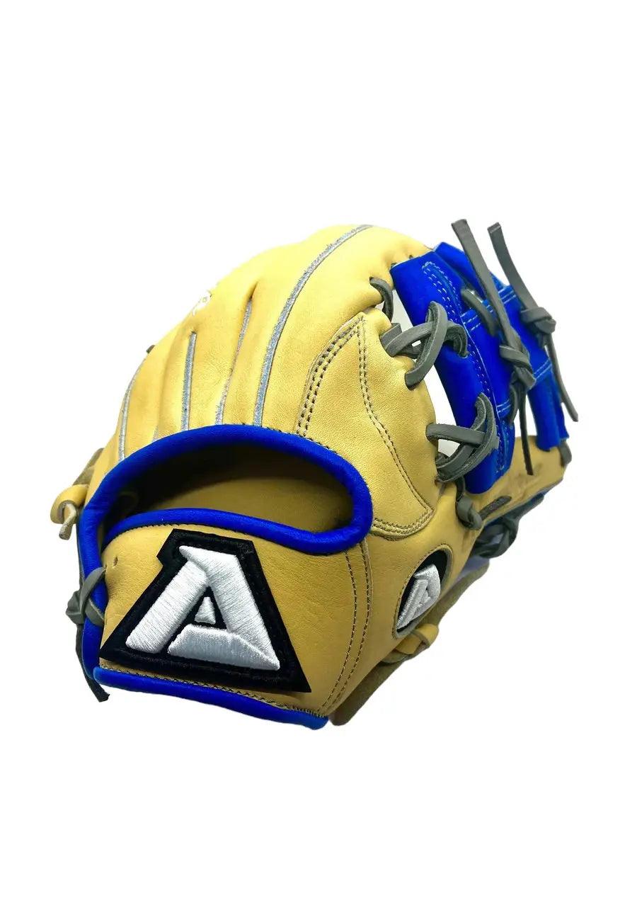 Akadema Torino Series 11.50” Inch I-Web Blonde Blue Gray Infielder Glove - CustomBallgloves.com