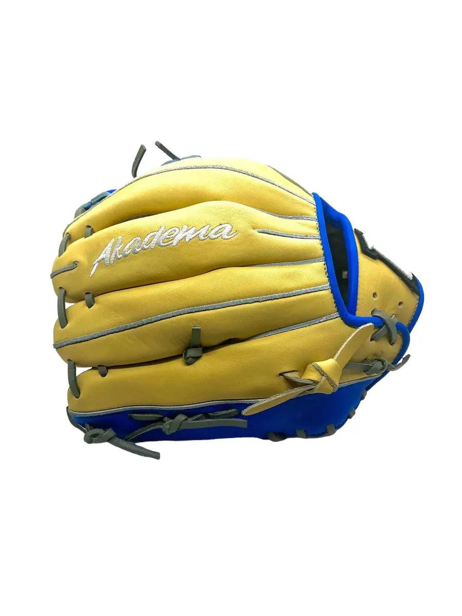 Akadema Torino Series 11.50” Inch I-Web Blonde Blue Gray Infielder Glove - CustomBallgloves.com