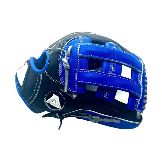 Akadema Torino Series 12.75” Inch H-Web Black Blue Gray Infielders Glove - CustomBallgloves.com