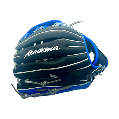 Akadema Torino Series 12.75” Inch H-Web Black Blue Gray Infielders Glove - CustomBallgloves.com