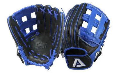 Akadema Torino Series 12.75” Inch H Web Blue Black Outfield Glove - CustomBallgloves.com