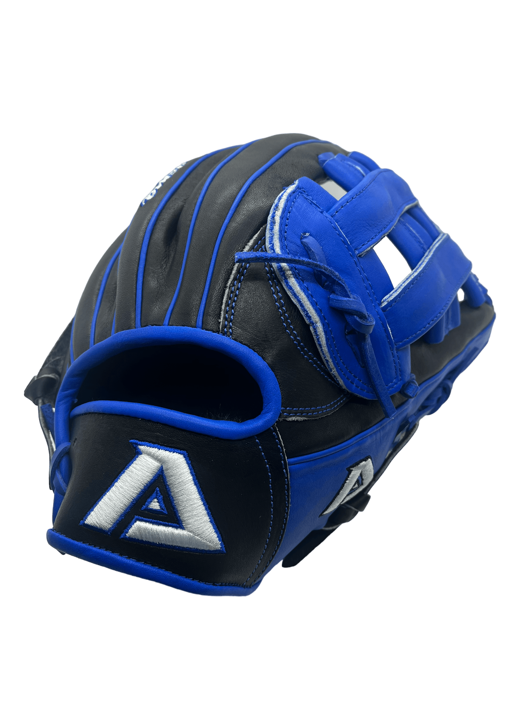 Akadema Torino Series 12.75” Inch H Web Blue Black Outfield Glove - CustomBallgloves.com