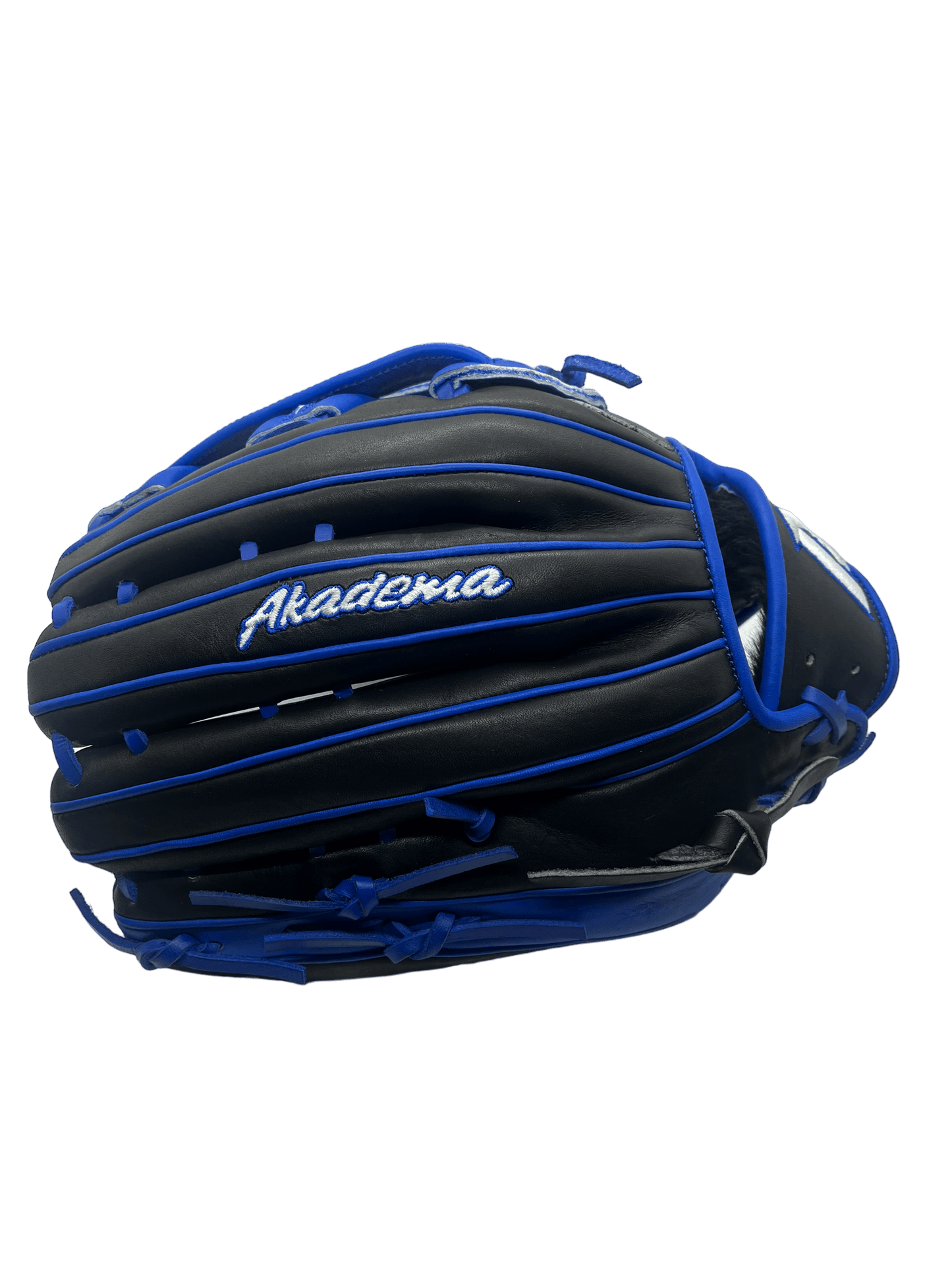 Akadema Torino Series 12.75” Inch H Web Blue Black Outfield Glove - CustomBallgloves.com