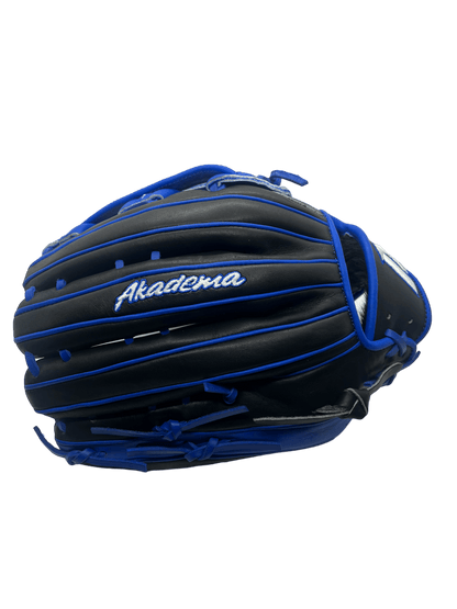 Akadema Torino Series 12.75” Inch H Web Blue Black Outfield Glove - CustomBallgloves.com