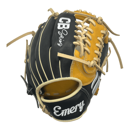 Emery CB Series 11.5" Inch Modified Trapeze Web Black Brown Blonde Infield Pitcher Glove - CustomBallgloves.com