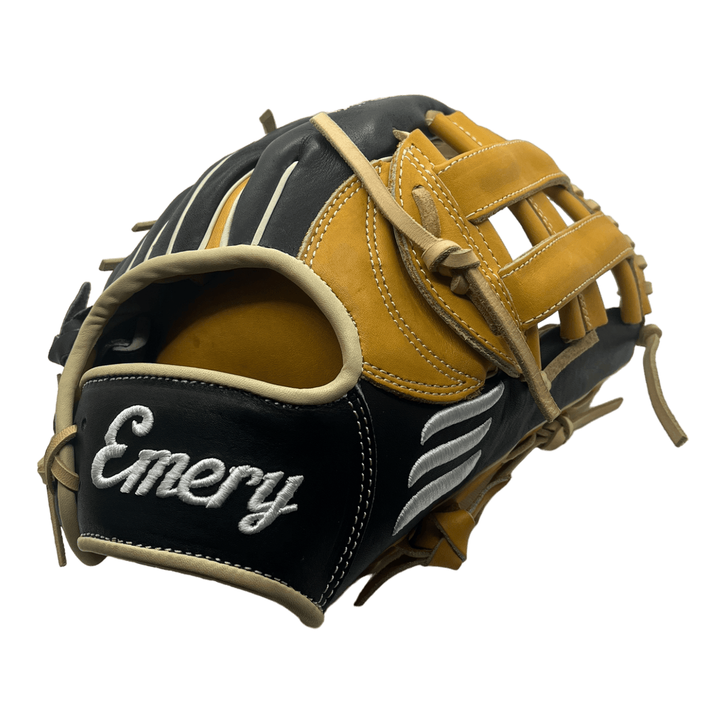 Emery CB Series 12.75" Inch H-Web Black Brown Blonde Outfield Glove - CustomBallgloves.com