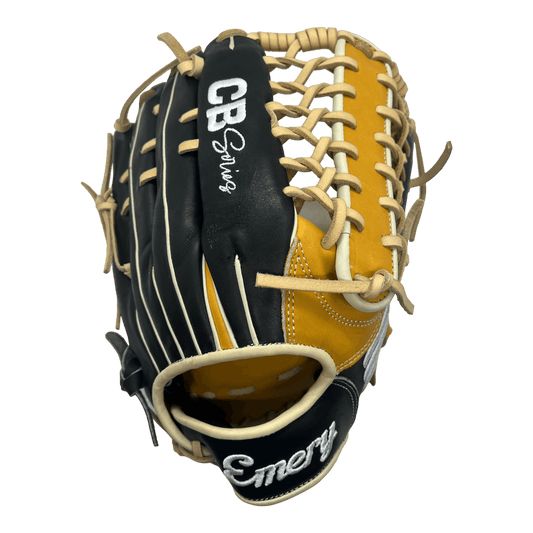 Emery CB Series 12.75" Inch Trapeze Web Black Brown Blonde Outfield Glove - CustomBallgloves.com