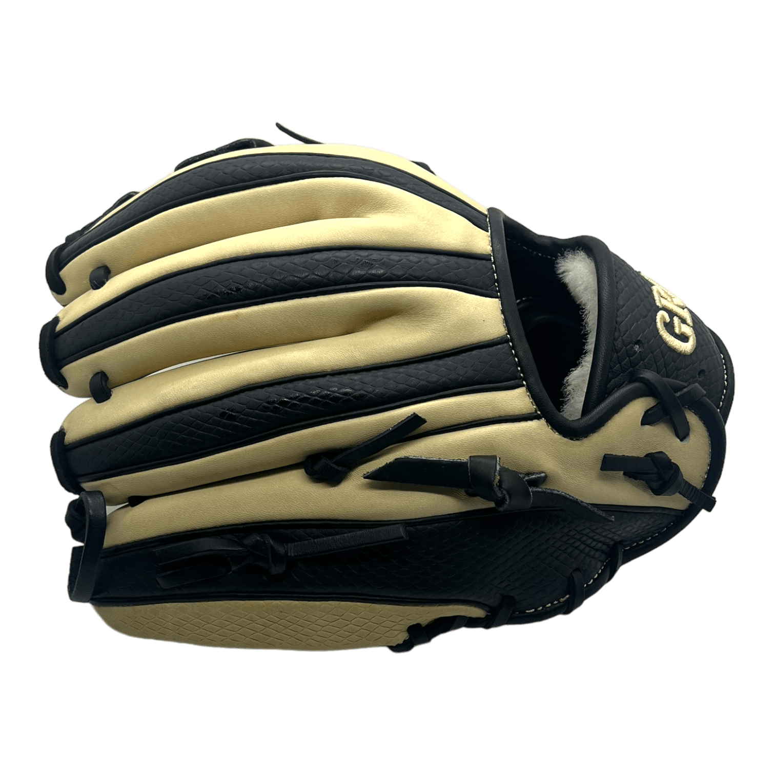 Grace Custom 11.5” Inch OG Web Black Snake Skin Blonde Infield Glove - CustomBallgloves.com