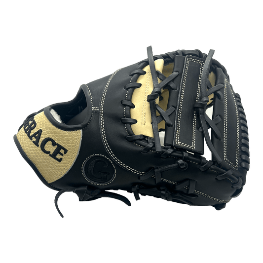 Grace Custom 12.5” Inch Black Snake Skin Blonde First Base Mitt - CustomBallgloves.com