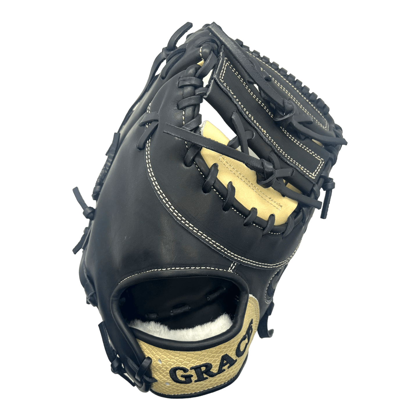 Grace Custom 12.5” Inch Black Snake Skin Blonde First Base Mitt - CustomBallgloves.com