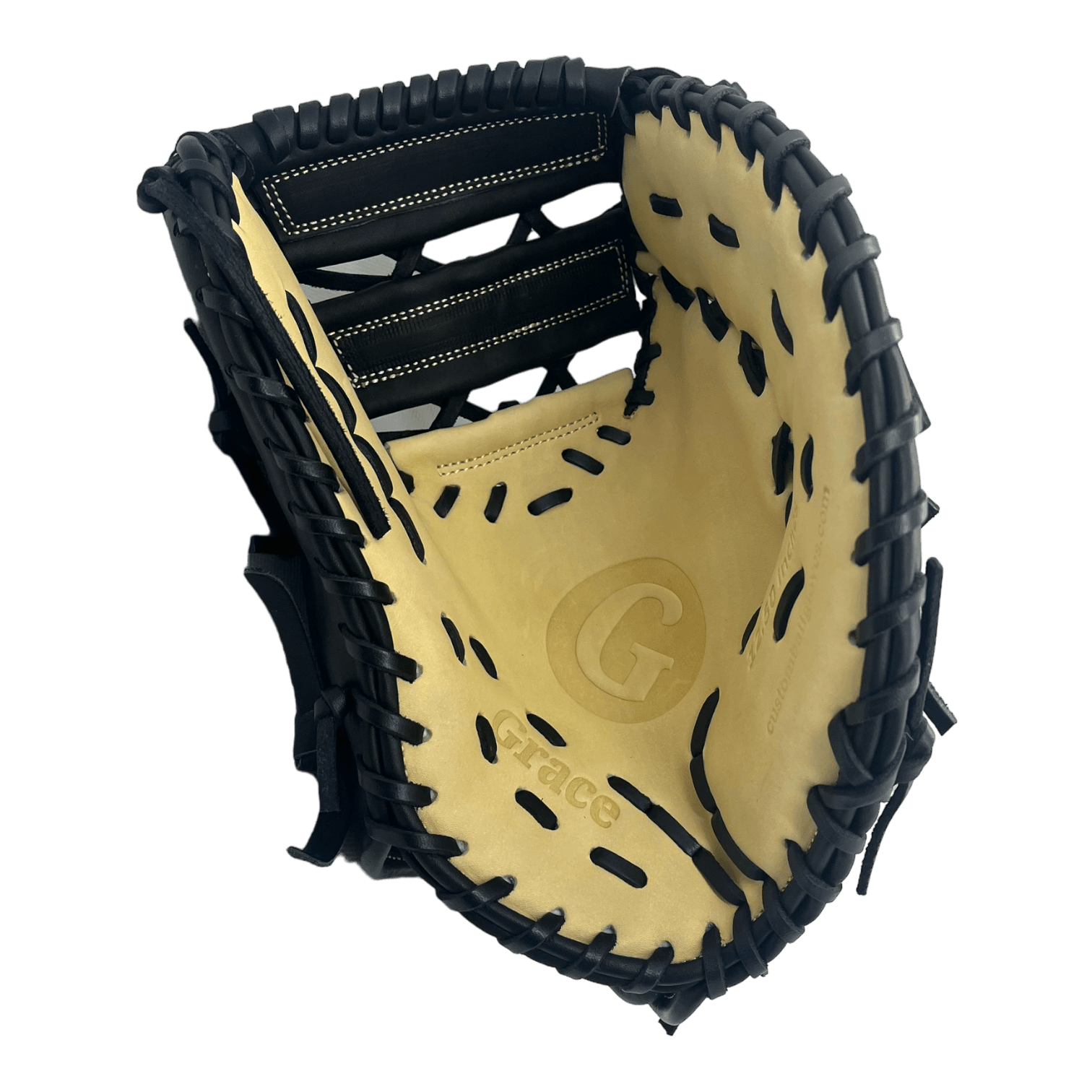 Grace Custom 12.5” Inch Black Snake Skin Blonde First Base Mitt - CustomBallgloves.com