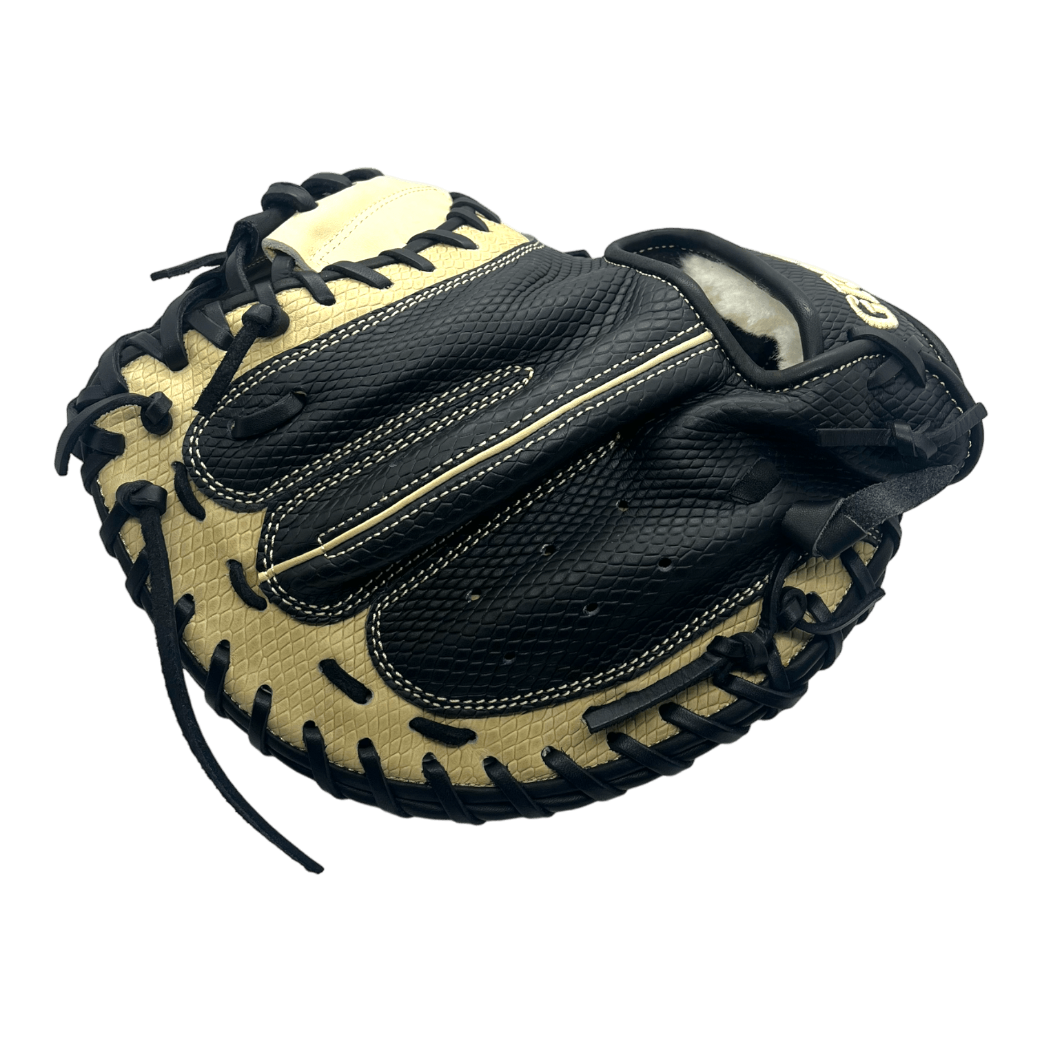 Grace Custom 32.5” Inch Black Snake Skin Blonde Catchers Mitt RHT - CustomBallgloves.com